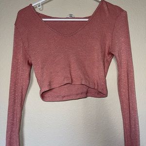 SOLD Pink crop top hoodie